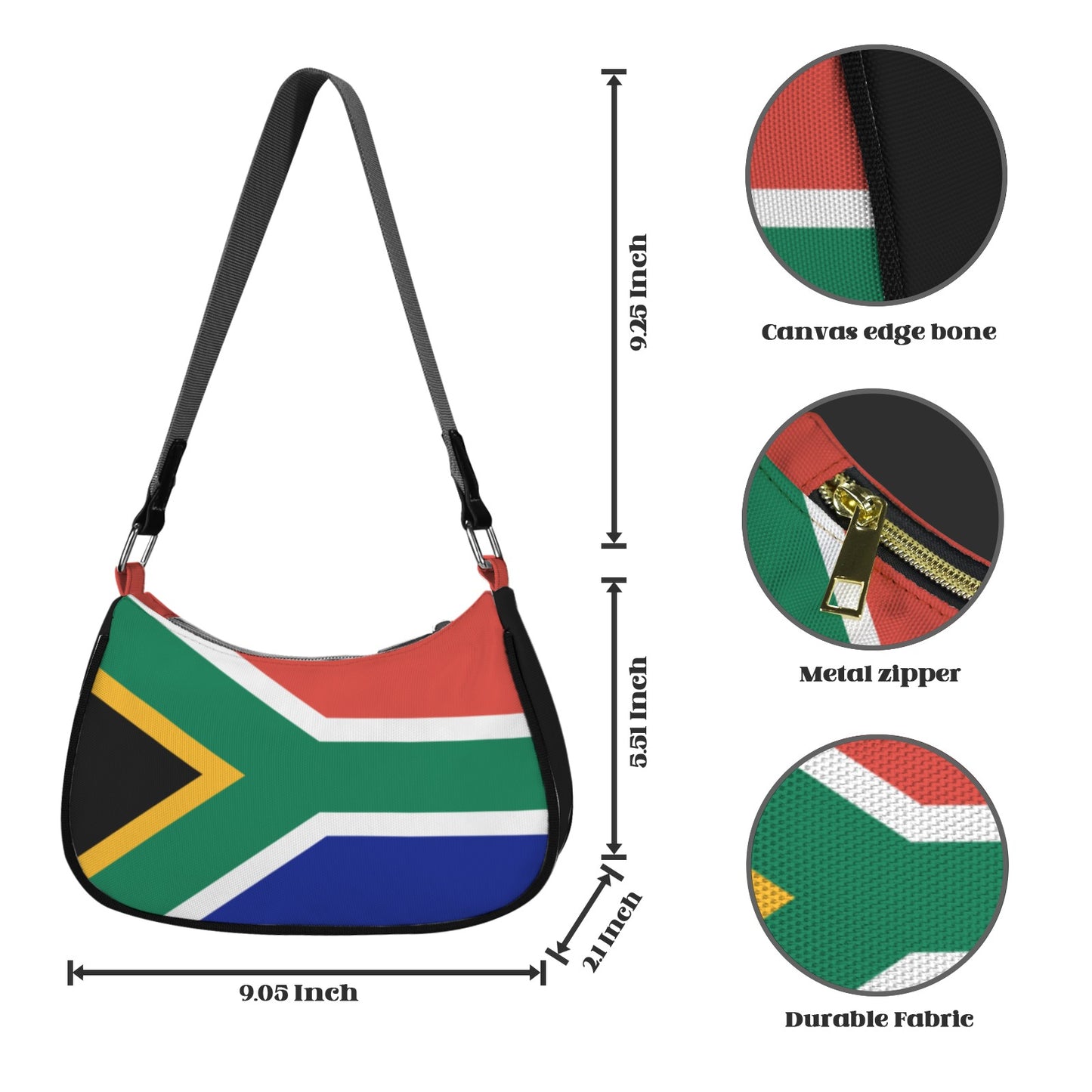 South Africa Flag Inspired Women's Shoulder Bag