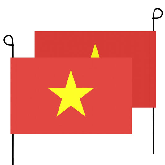 Two Vietnam flags by Luv My Flag brand displayed.