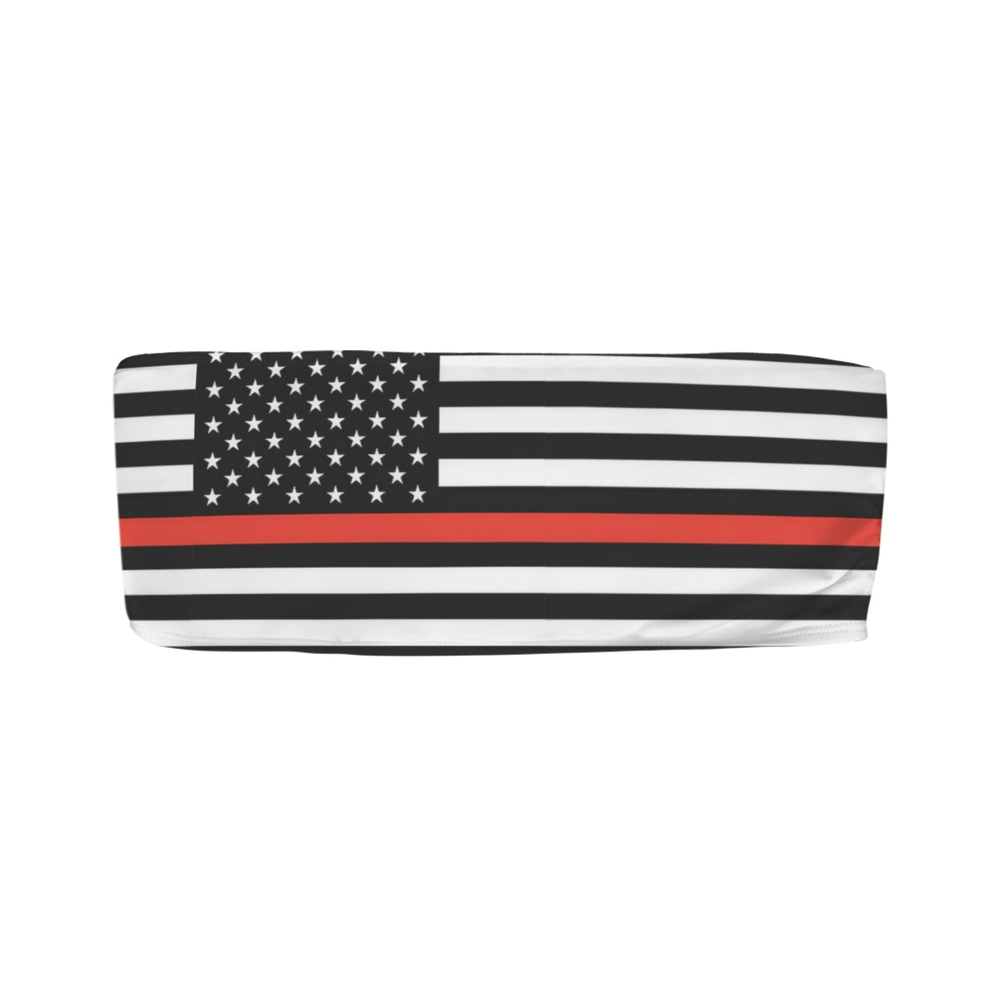 Thin Red Line Flag Inspired Bandeau Tube Bikini Top
