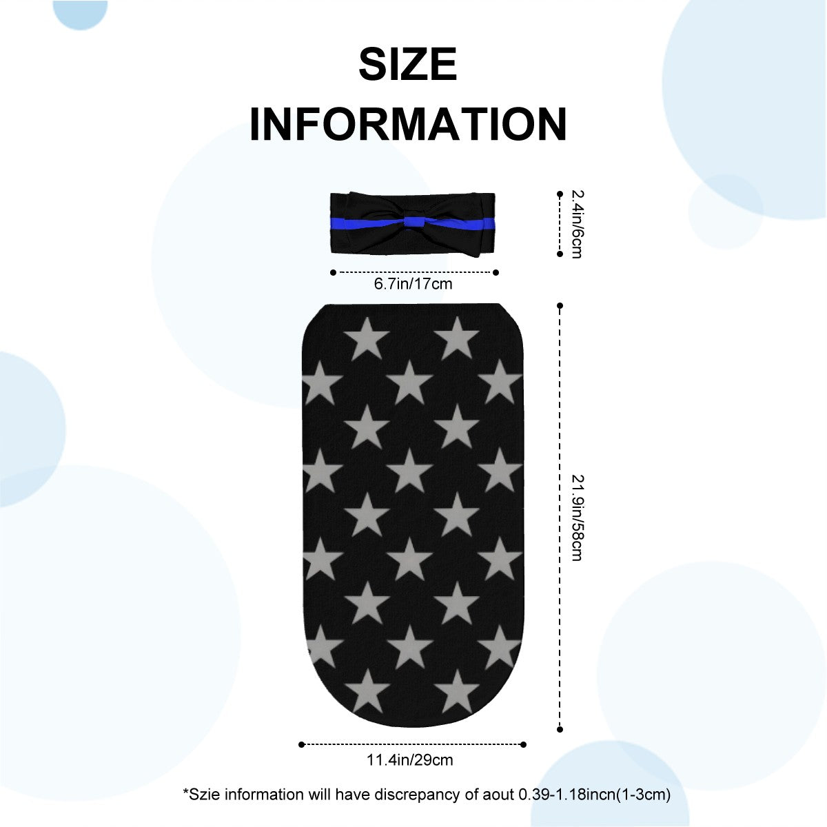 Thin Blue Line Flag Inspired Baby Swaddle Sack with Baby Headband