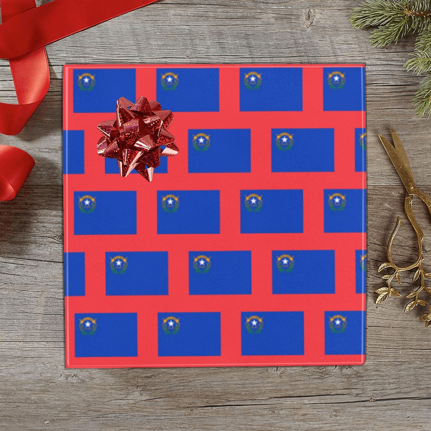 Nevada Flag Custom Gift Wrapping Paper 58"x 22.5" (4 Rolls)