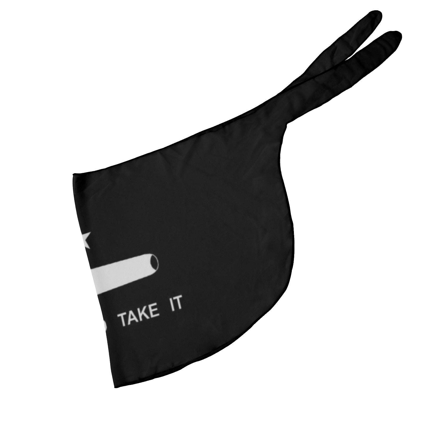Black flag with white print, Luv My Flag brand.