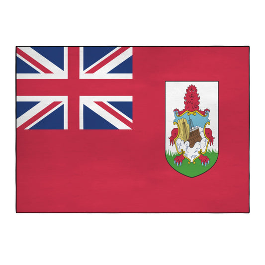 Bermuda Flag Inspired 84x60 Inch Area Rug with Black Binding (Made in the USA)