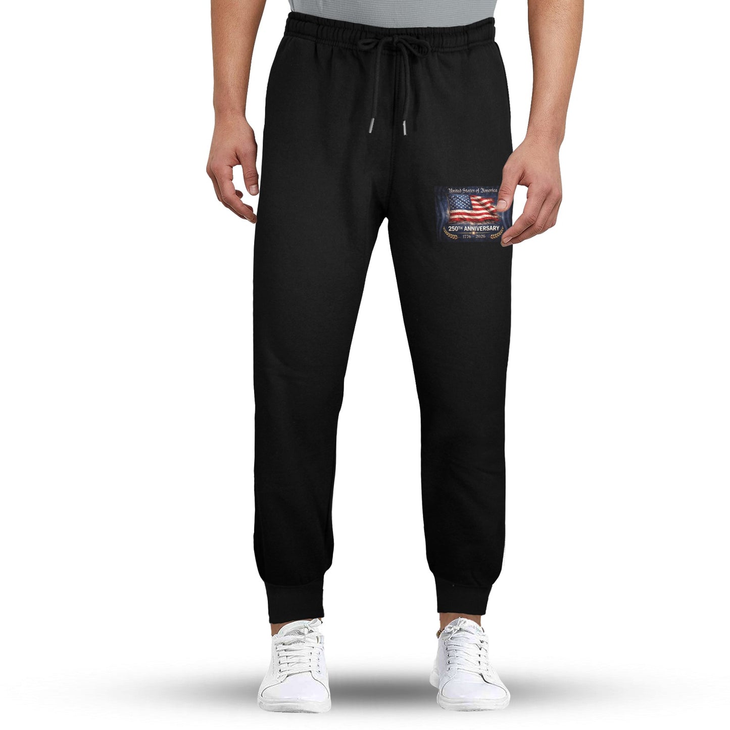 America 250 Year Anniversary USA/American Flag Inspired Unisex Fleece Sweatpants (Left Printing) | Ships from USA