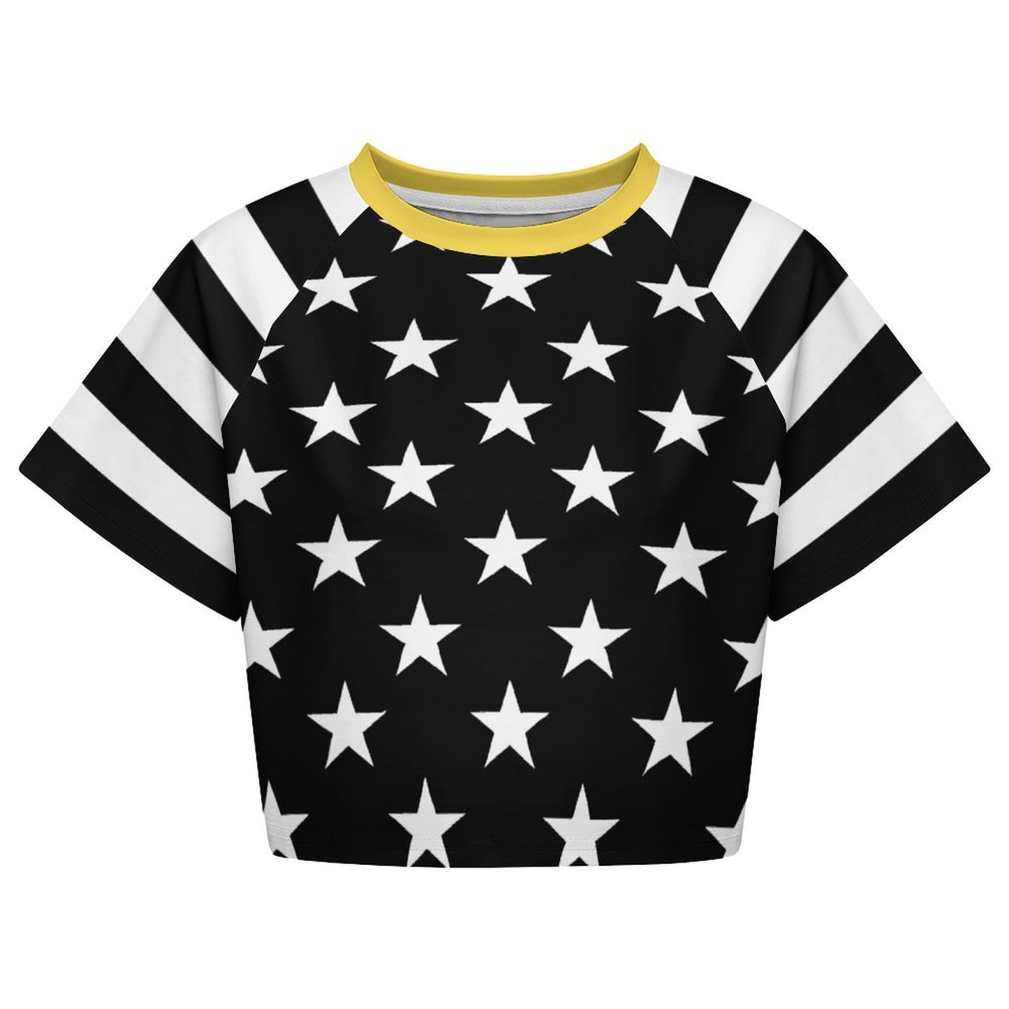 Thin Gold Line Flag Inspired Women's Cropped Shirt
