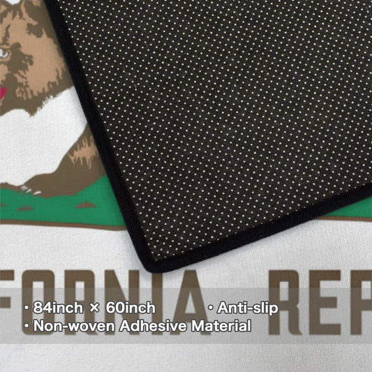 California Flag Inspired 84x60 Inch Area Rug with Black Binding (Made in the USA)