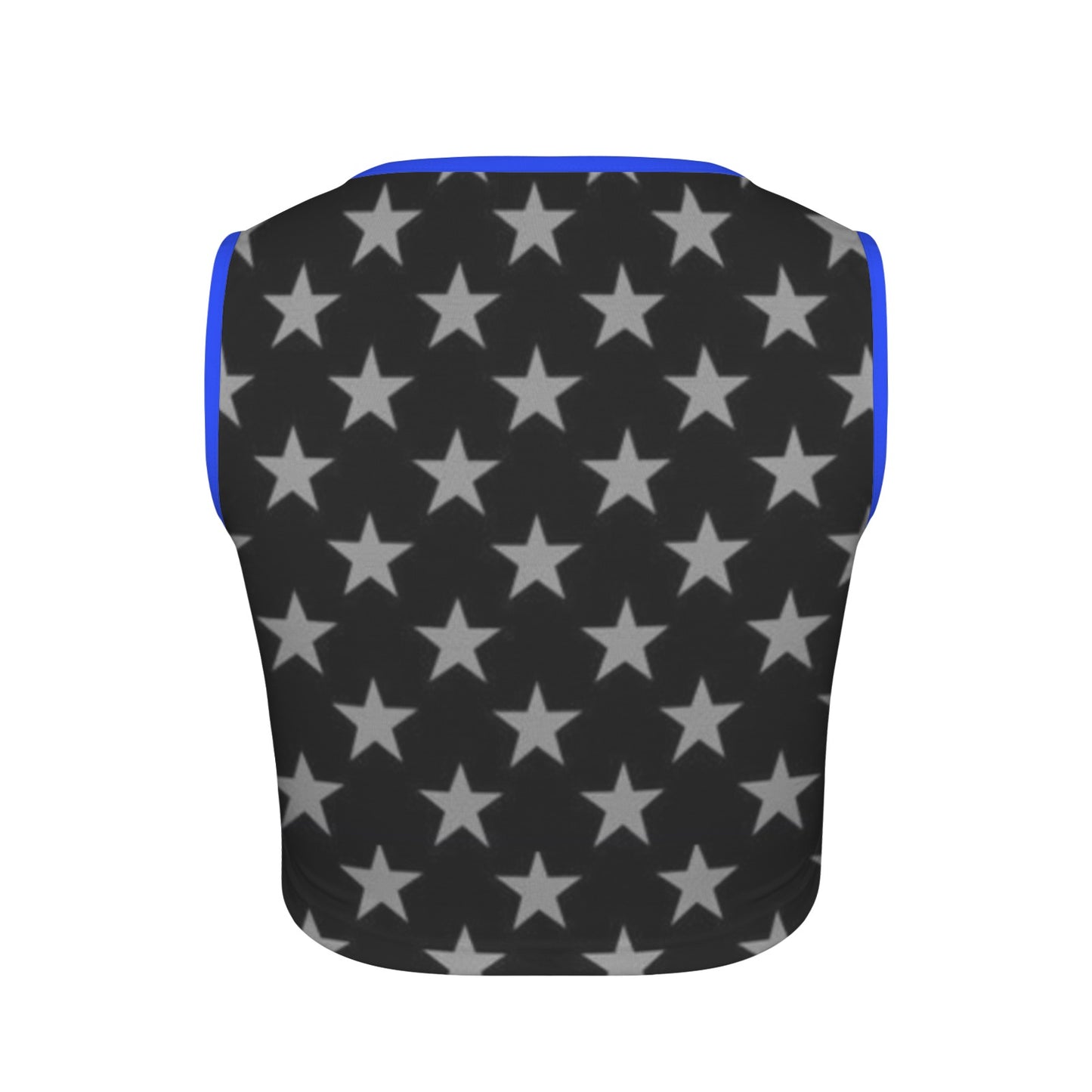 Thin Blue Line Flag Inspired Eagle Square Neck Crop Tank Tops
