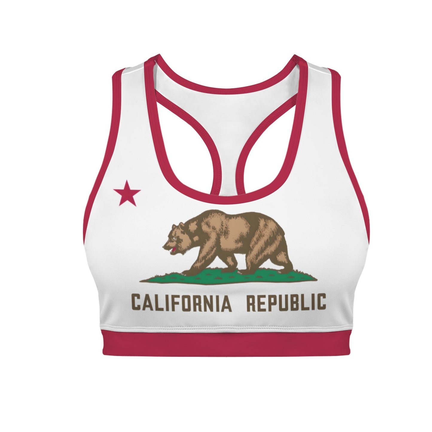 California State Flag Racerback Sports Bra