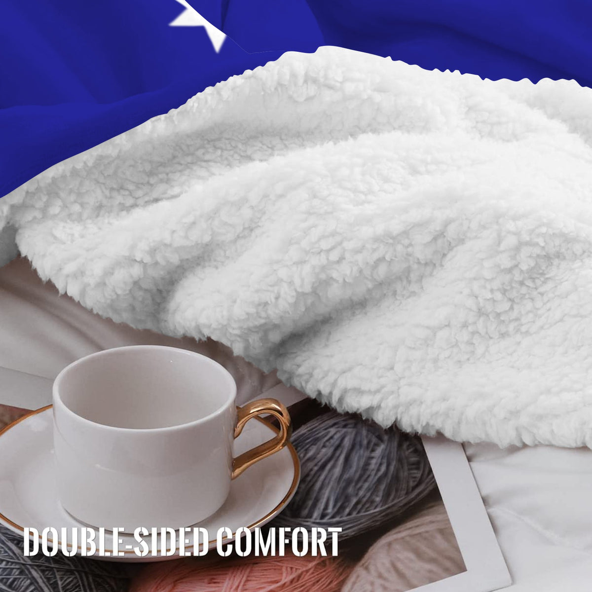 Australia Flag Inspired Sherpa Fleece Blanket 90" x 108" | Printed in the USA