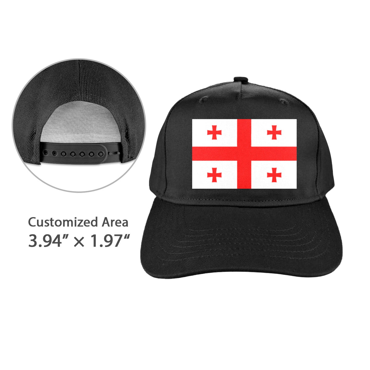 Georgia Flag Inspired Baseball Cap | Printed in the  USA