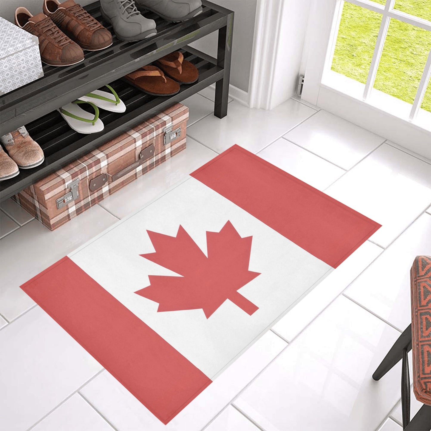 Canada Flag Inspired Doormat 30" x 18" (Sponge Material)