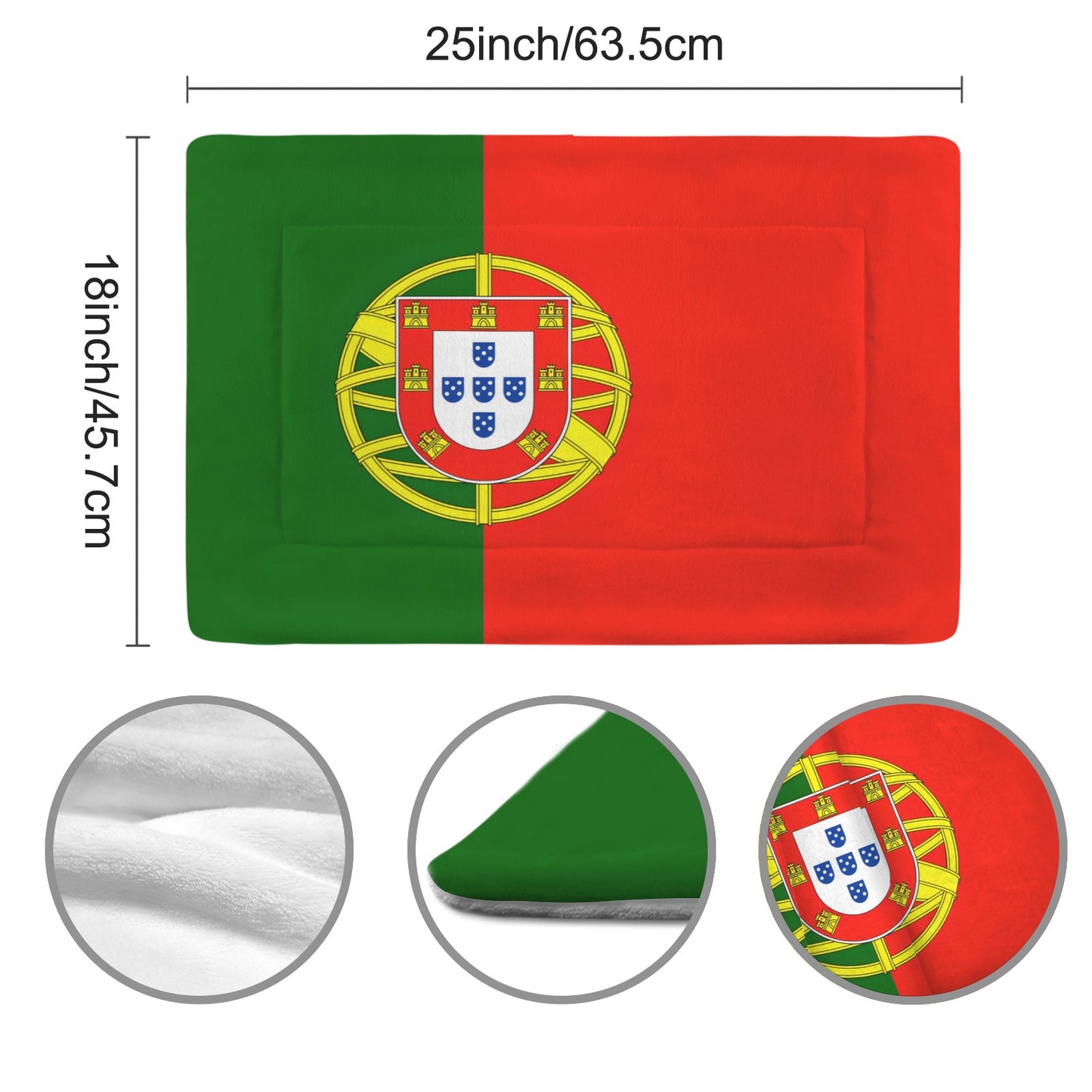 Portugal Flag Inspired Pet Mat 25x18inch (Made in the USA)