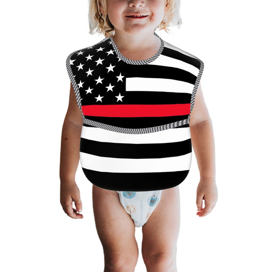 Thin Red Line Flag Inspired Baby Bib