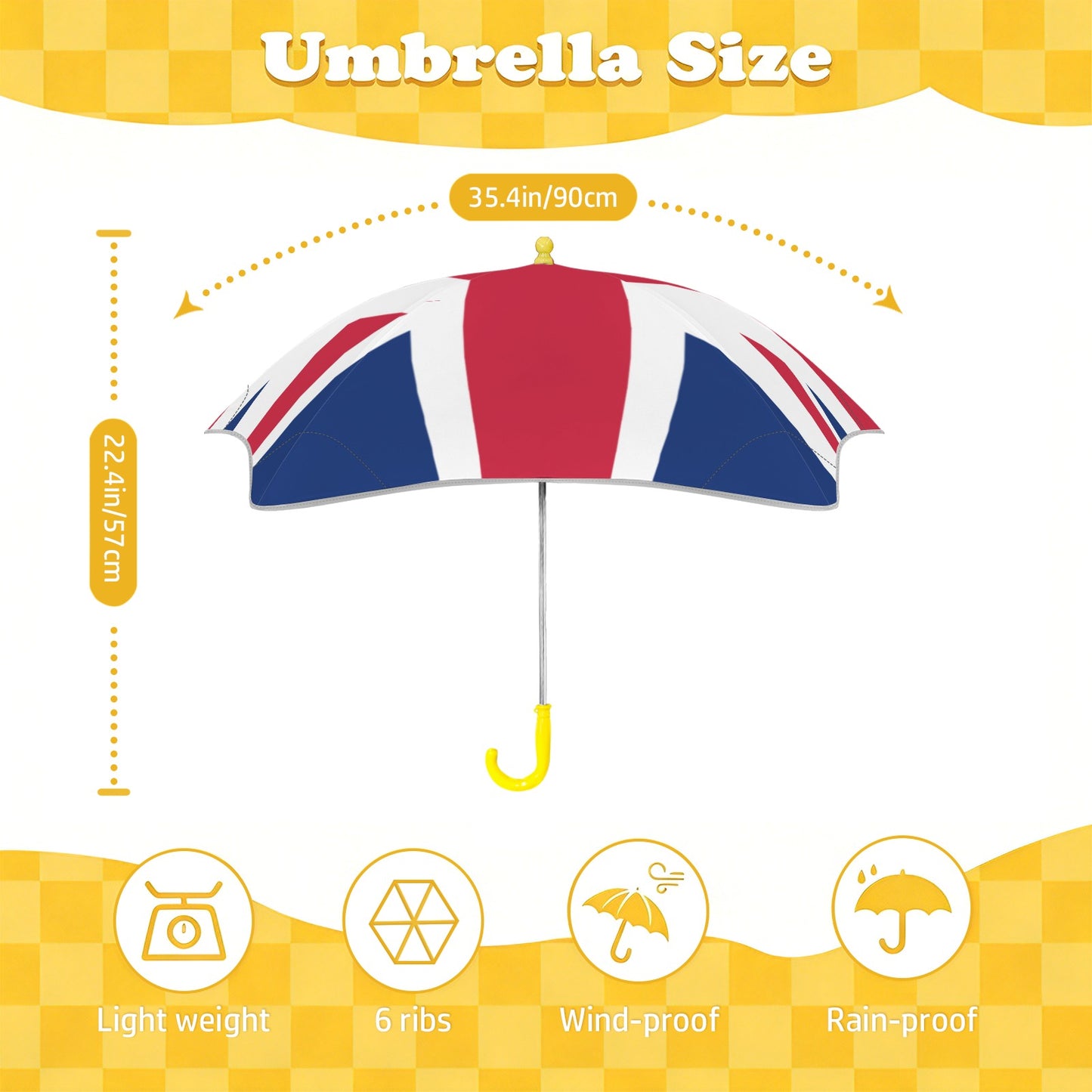 UK/Great Britain Flag Inspired Kids Safe Round Corner Umbrella