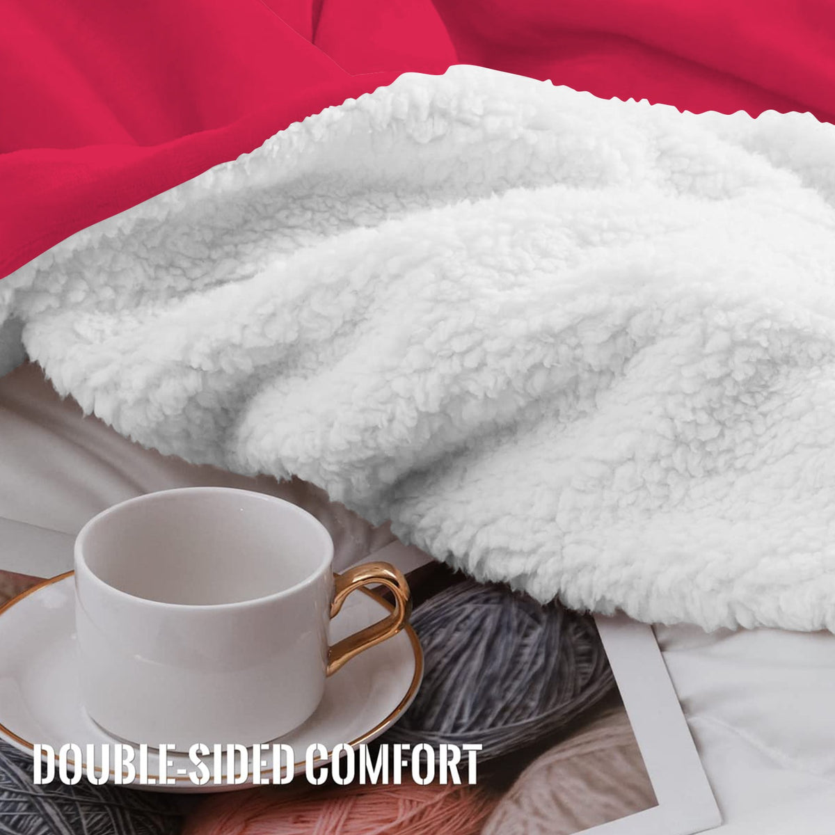Andorra Flag Inspired Sherpa Fleece Blanket 90" x 108" | Ships from USA