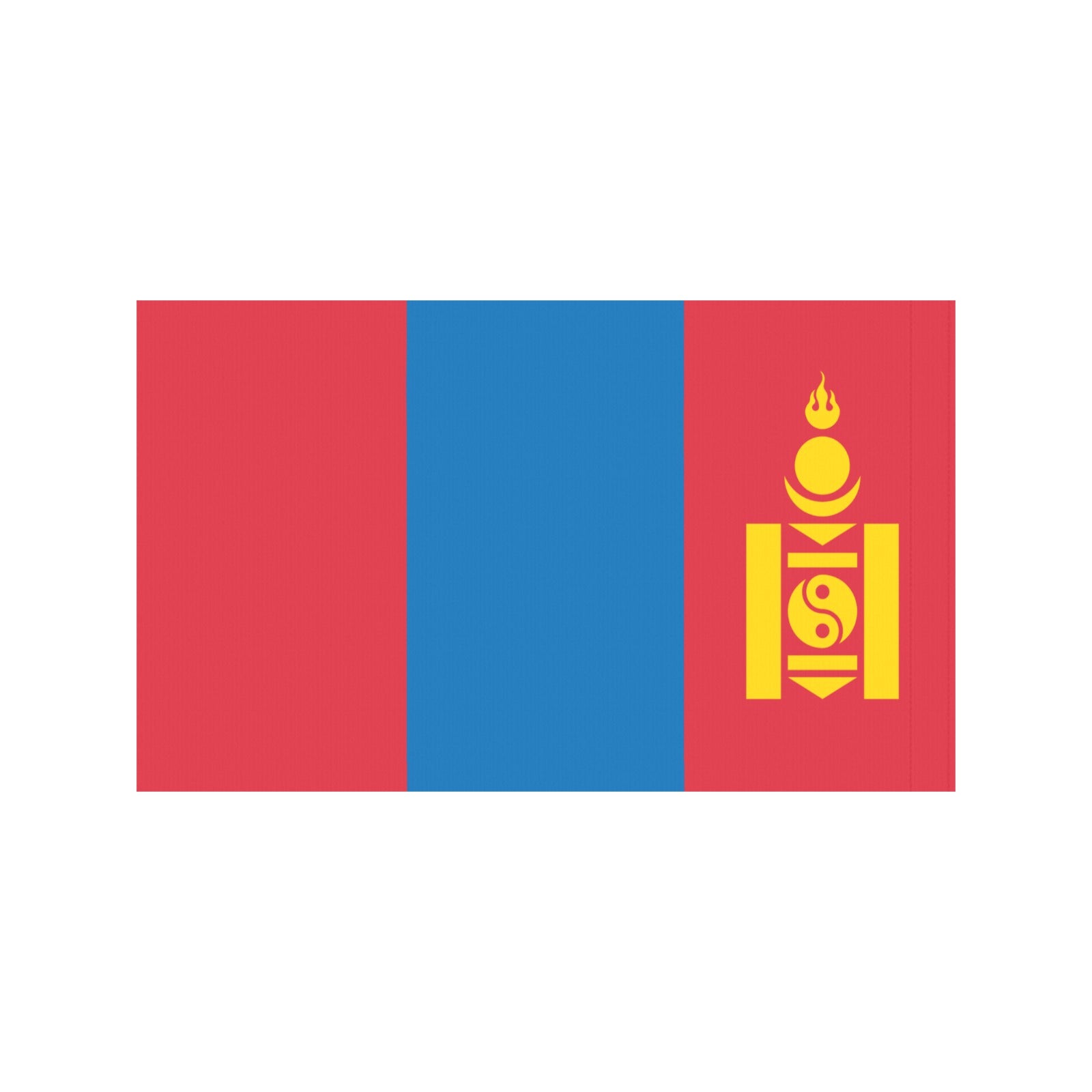 Flag of Mongolia by Luv My Flag, red, blue stripes.