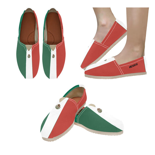 Mexico Flag Inspired Women's Canvas Slip-On Shoes