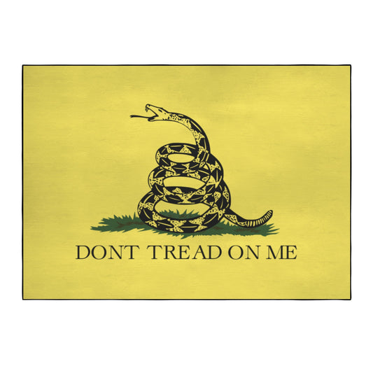 Gadsden Flag Inspired 84x60 Inch Area Rug with Black Binding (Made in the USA)