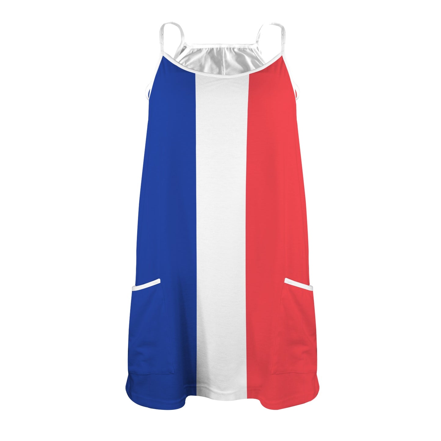 France Flag Inspired Women's Double-Layered Camisole Dress