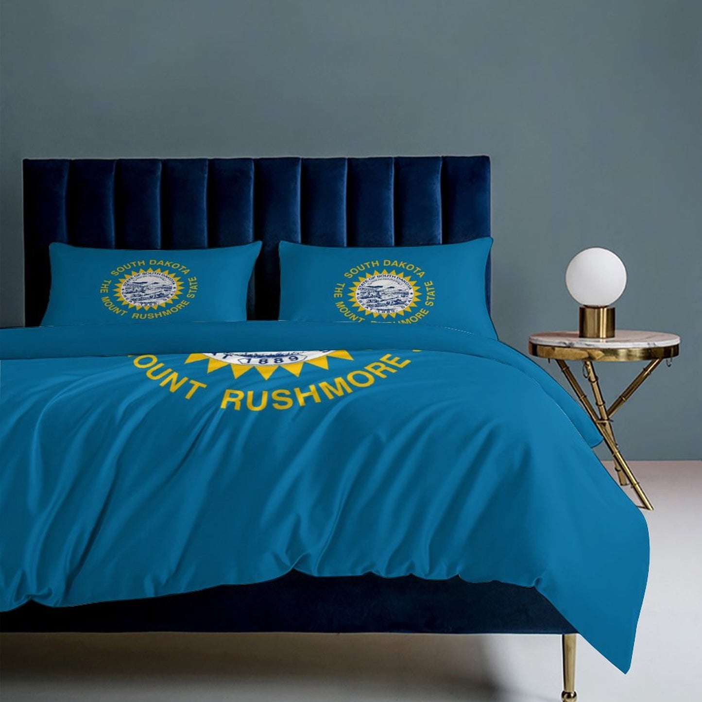South Dakota Flag Inspired 3-Piece Bedding Set (1 Duvet Cover + 2 Pillow Shams) – 102"×90"