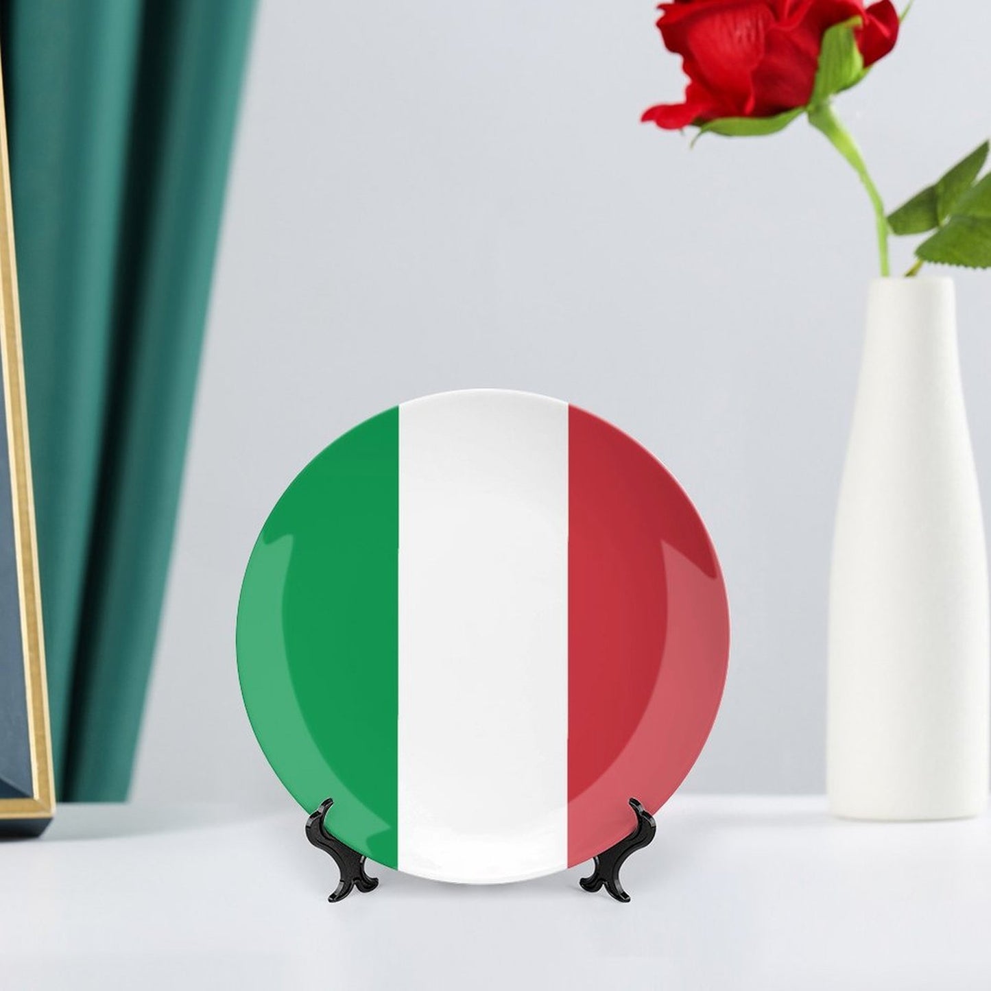 Italy Flag Inspired Bone China Decorative Plate