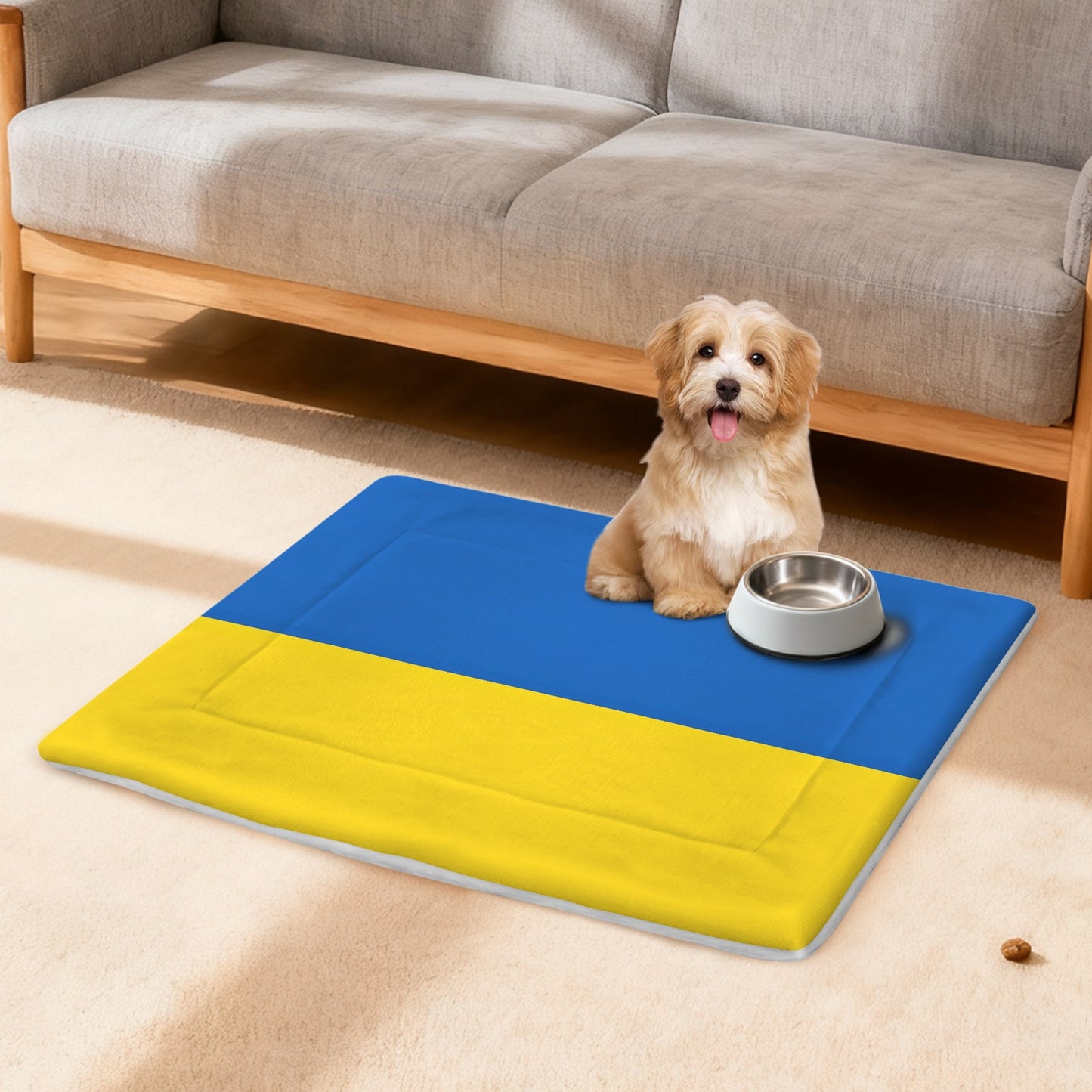 Ukraine Flag Inspired Pet Mat 25x18inch (Made in the USA)