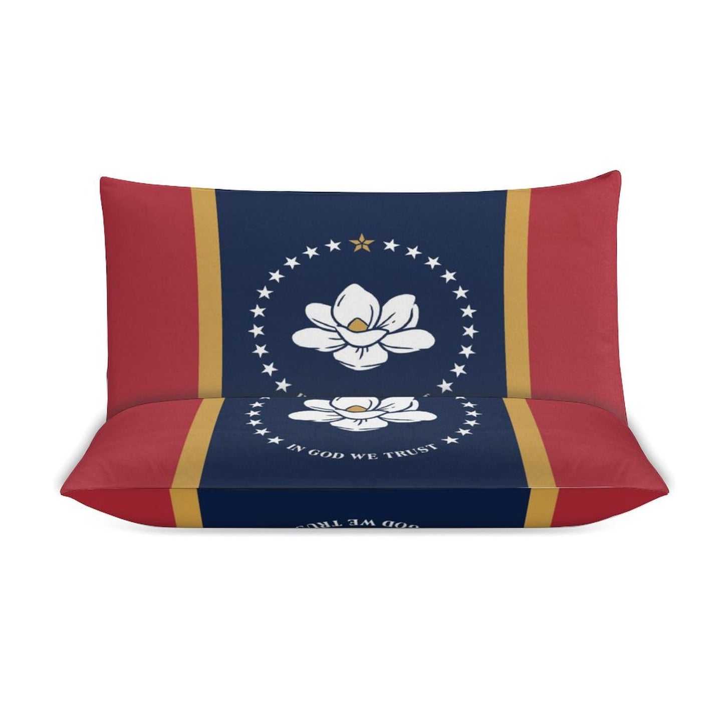 Mississippi Flag Inspired 3-Piece Bedding Set (1 Duvet Cover + 2 Pillow Shams) – 102"×90"