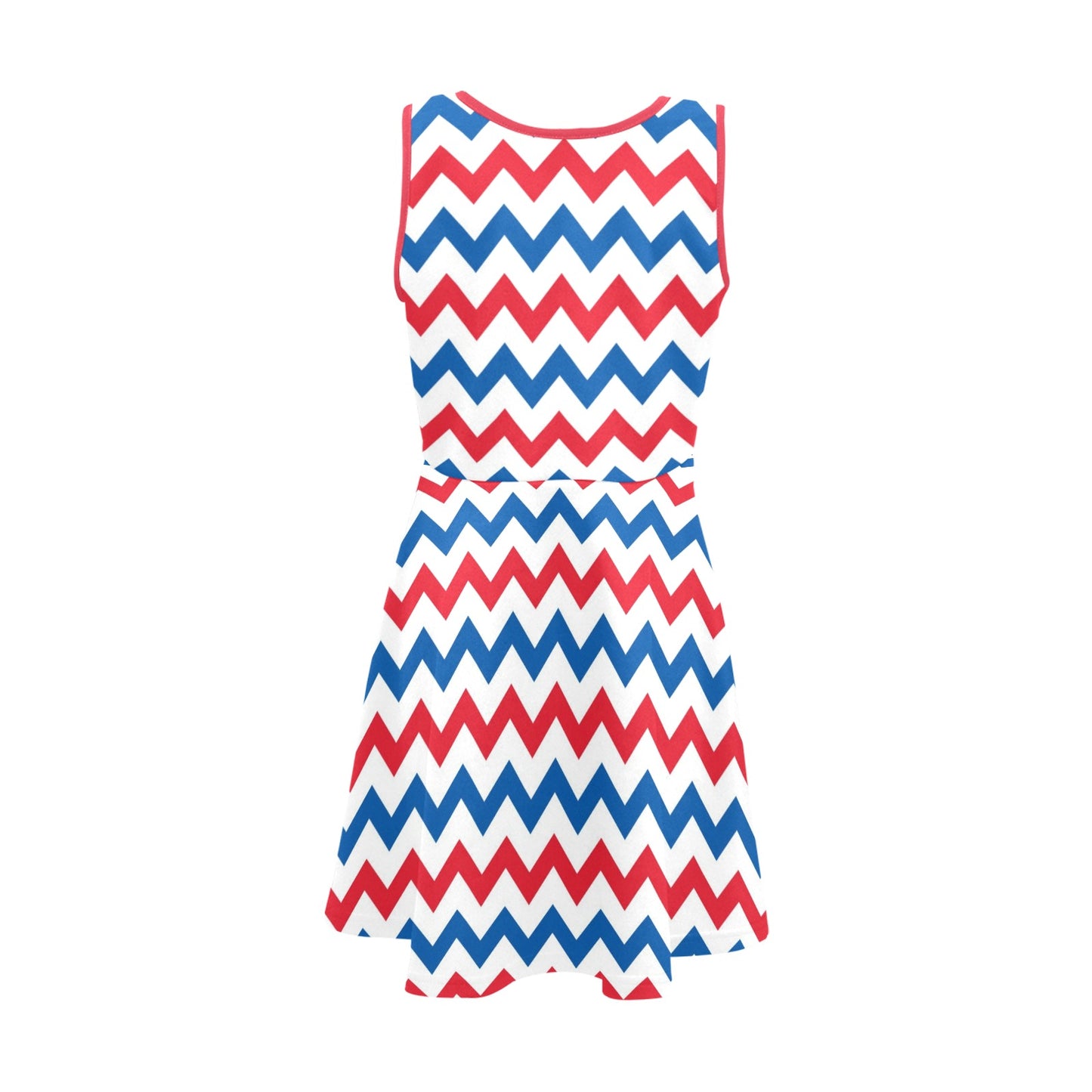 USA/American Flag Inspired Chevron Pattern Girls' Sleeveless Sundress | Ships from USA