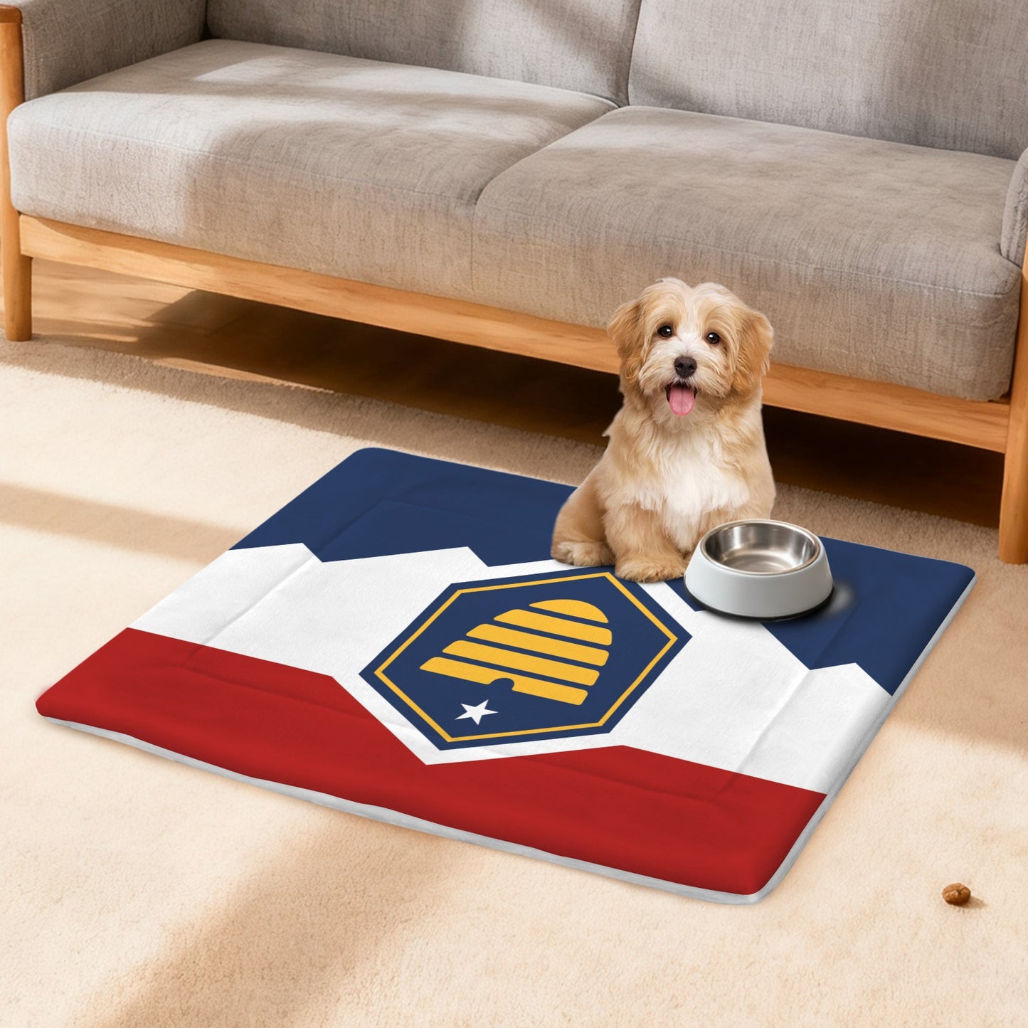 Utah Flag Inspired Pet Mat 25x18inch (Made in the USA)
