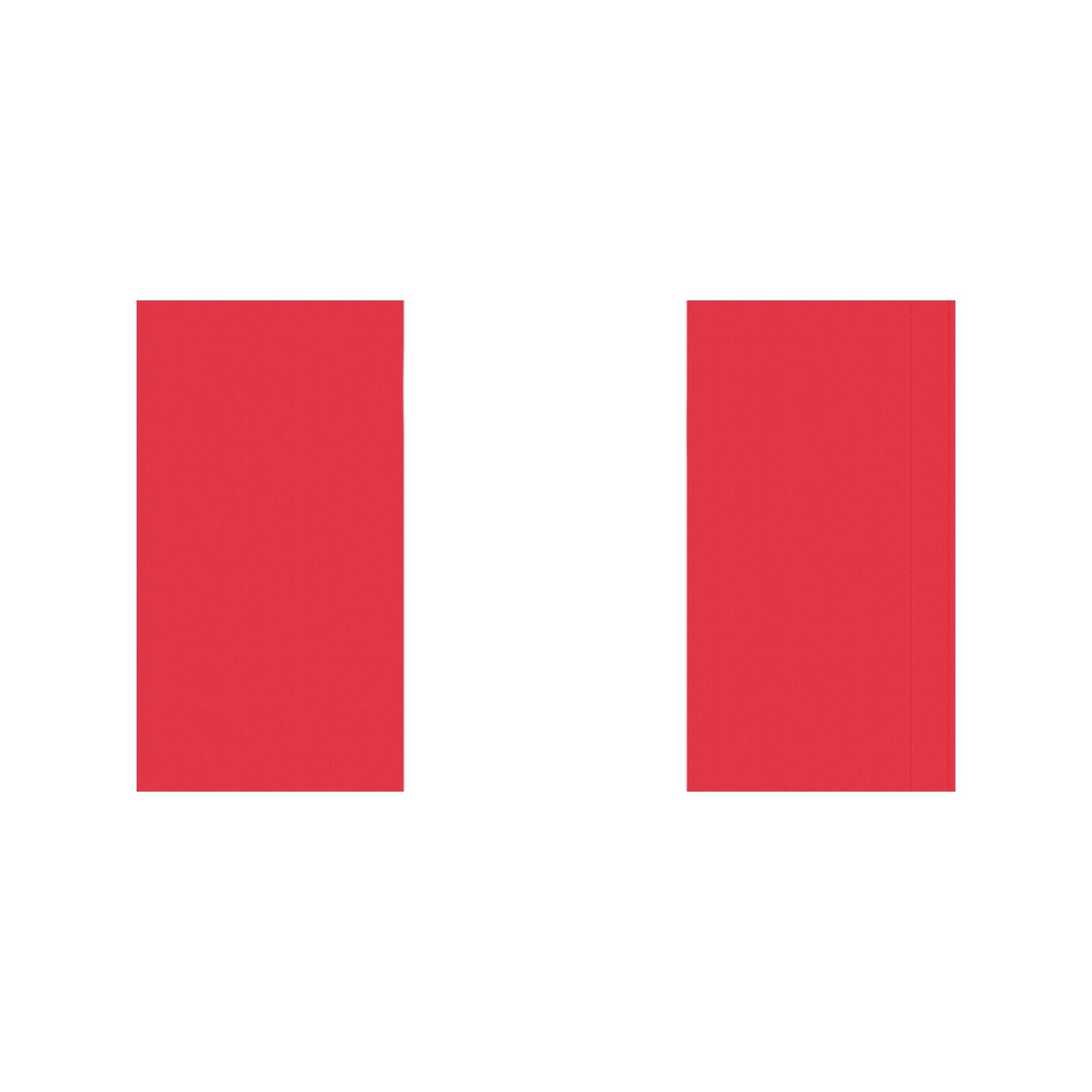 Red rectangular flag, front and back, Luv My Flag.