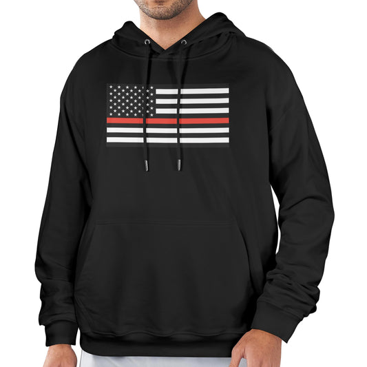 Thin Red Line Flag Inspired Men's Hoodie (Made in the USA)
