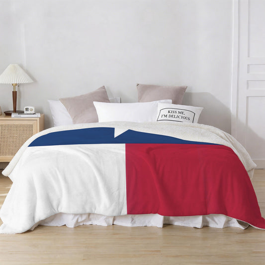 Texas Flag Inspired Sherpa Fleece Blanket 90" x 108" | Printed in the USA