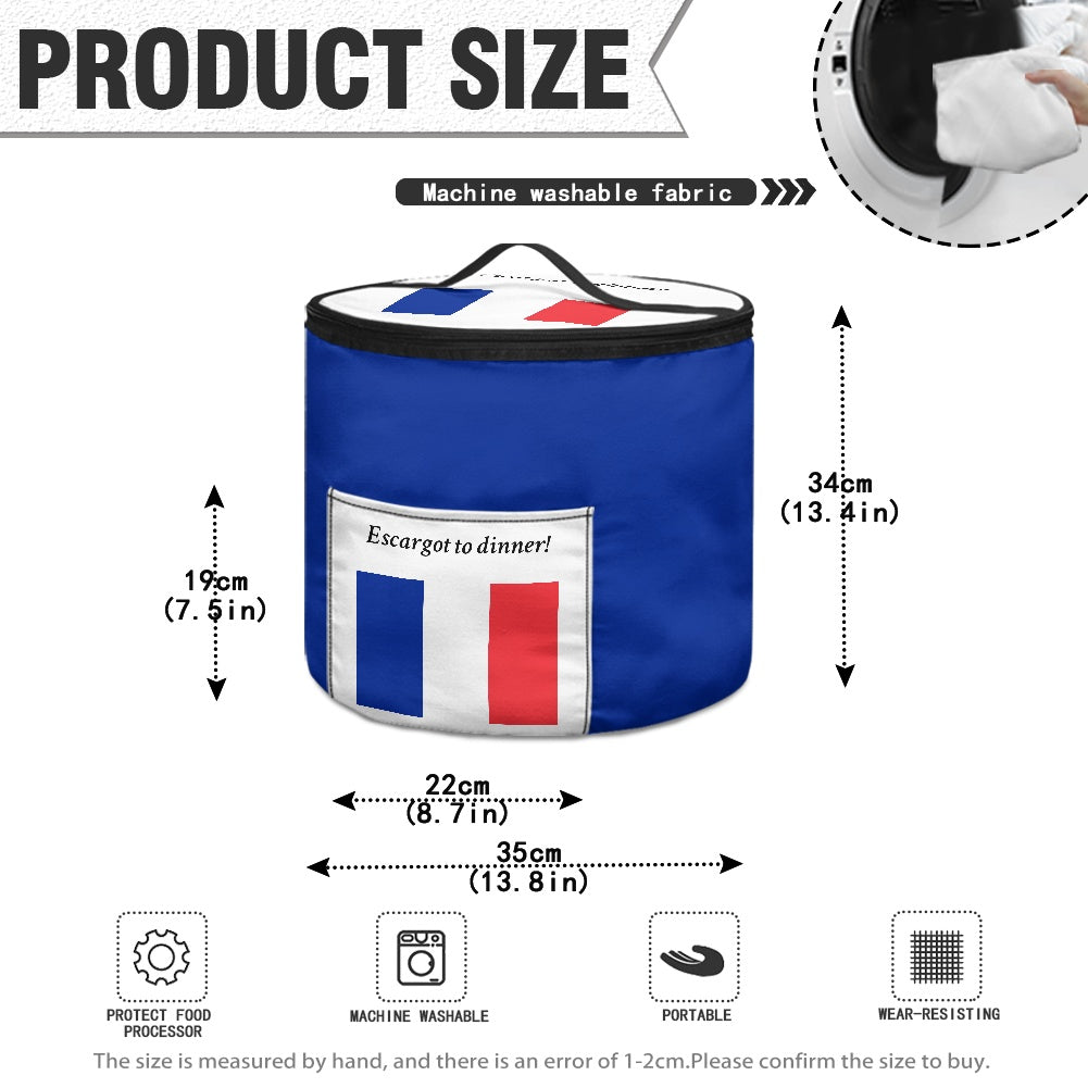 France Flag Inspired "Escargot to dinner!" Electric Pressure Cooker Insulation Bag