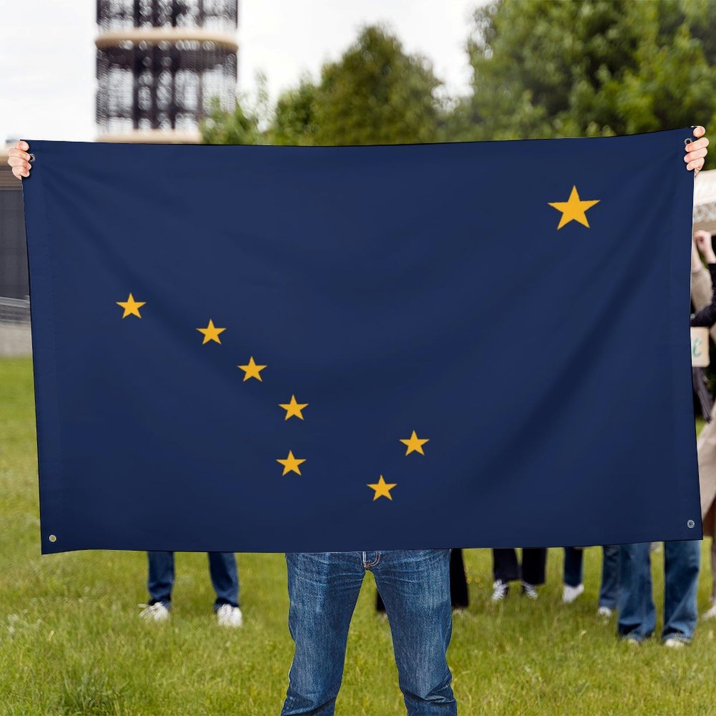 Alaska Flag Inspired Wall Mount Flag with Four Grommets (35x59 in)