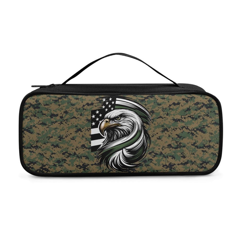 Thin Green Line Flag Inspired Eagle on Digital Camo Stethoscope Storage Bag