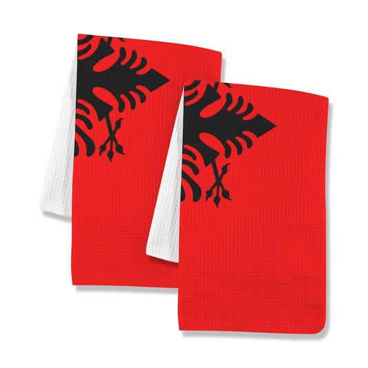 Albania Flag Inspired Kitchen Towel 40X60cm (Pack of 2) | Printed In the USA