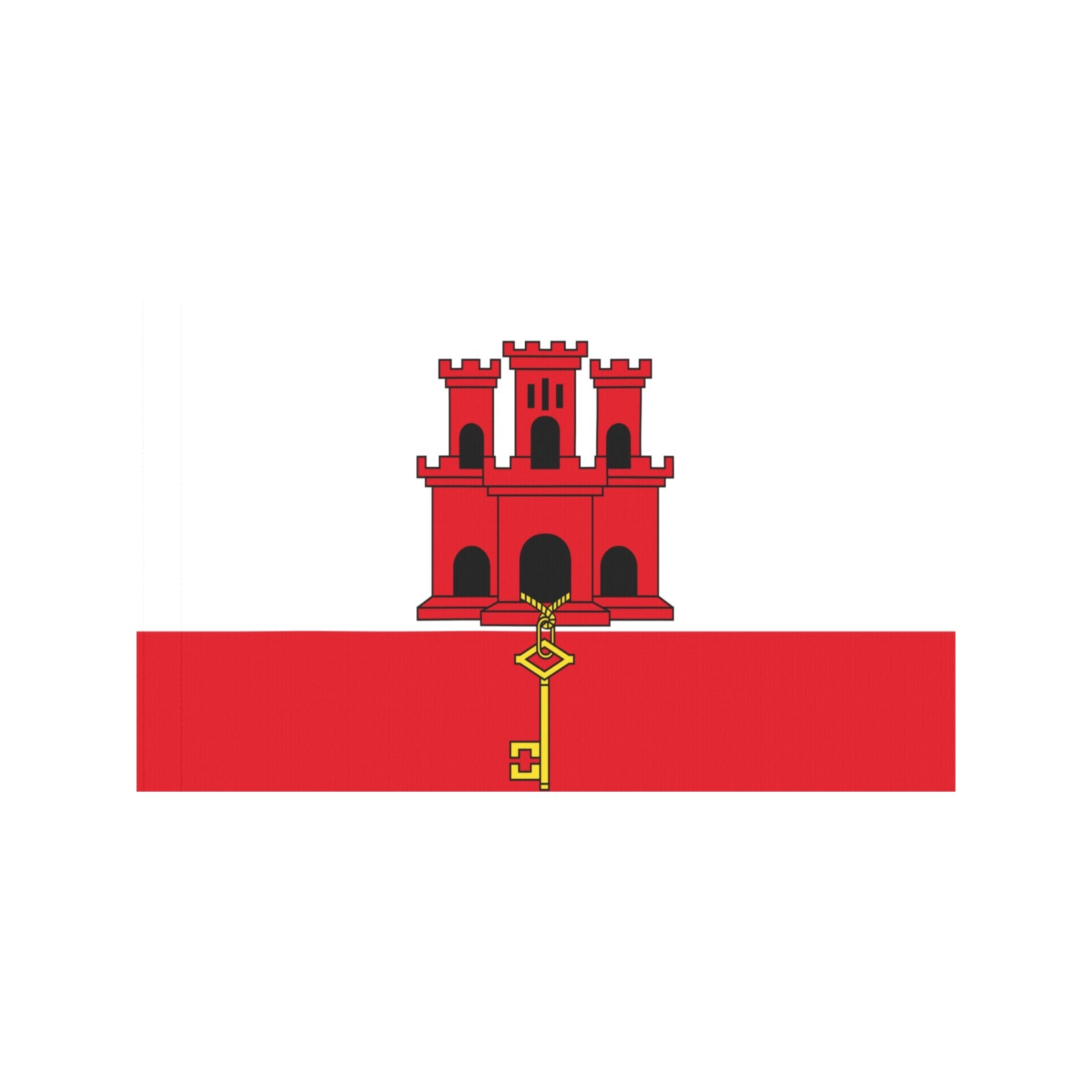 Flag with red castle and key design; Luv My Flag.