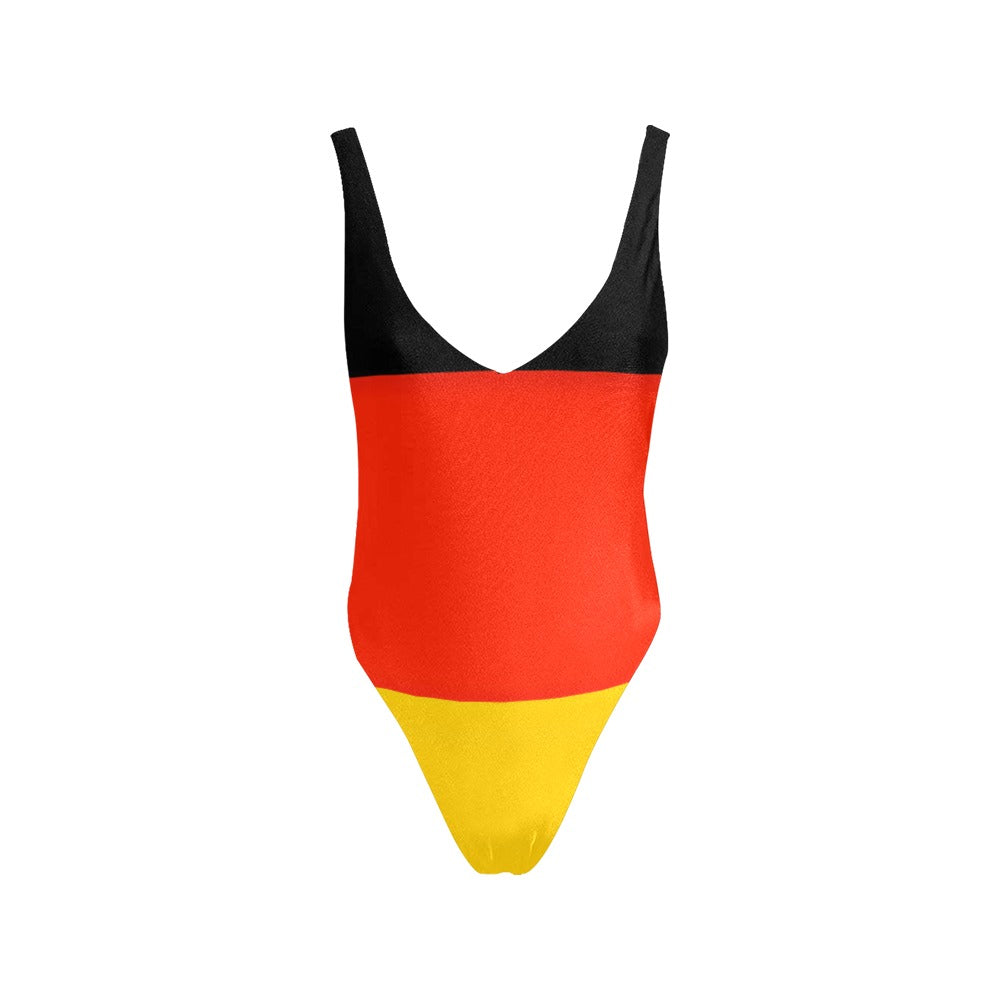 Germany Flag Inspired Women’s Backless One-Piece Swimsuit