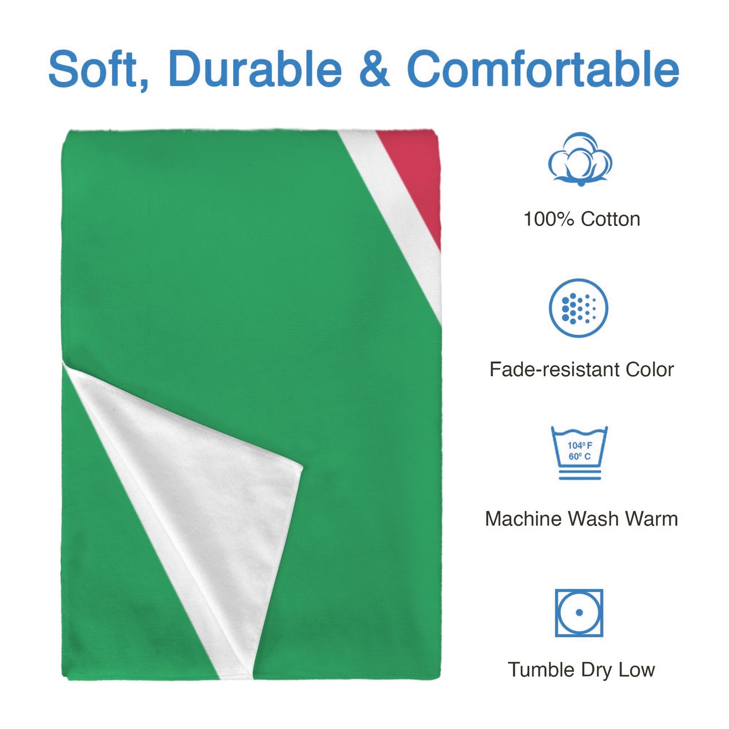 Namibia Flag Inspired Custom Bath Towel 29"x58"(Made in USA)