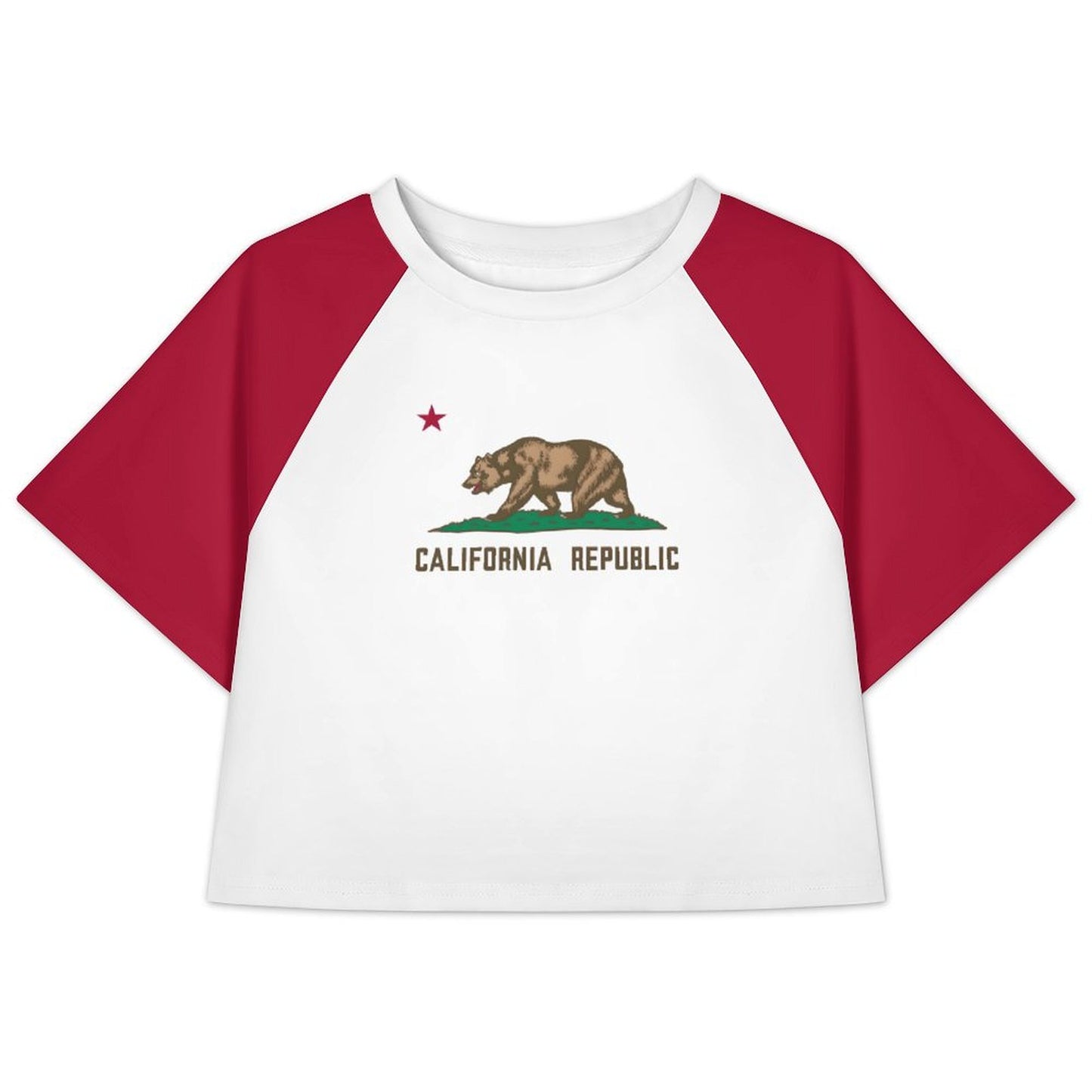 California Flag Inspired Women's Cropped Shirt