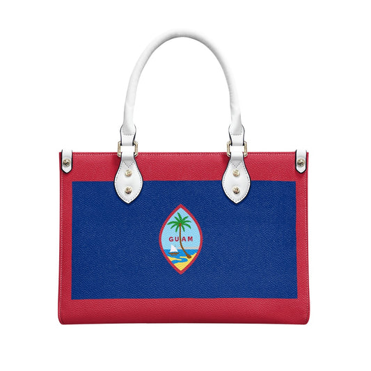 [Brand] handbag with Guam flag design, red and blue.