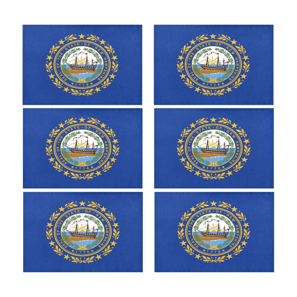 New Hampshire Flag Placemats 12" x 18" (Set of 6)