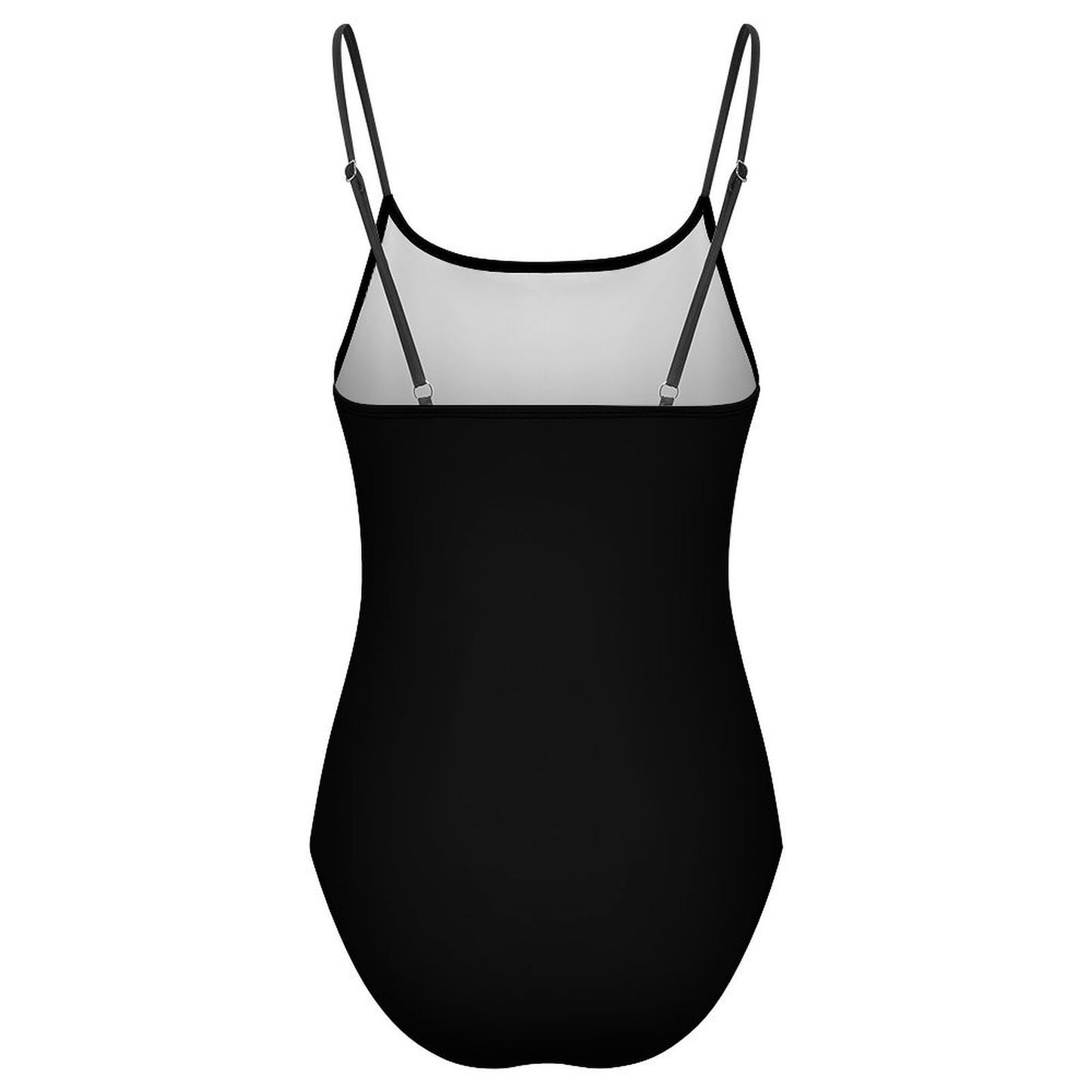 Thin Green Line Flag Inspired Women's Square Neck Mesh Spliced One Piece Swimsuit