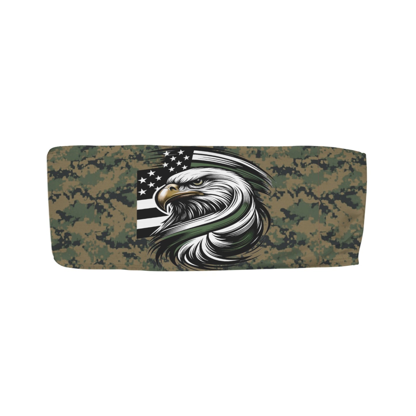 Thin Green Line Flag Inspired Eagle on Digital Camo Bandeau Tube Bikini Top