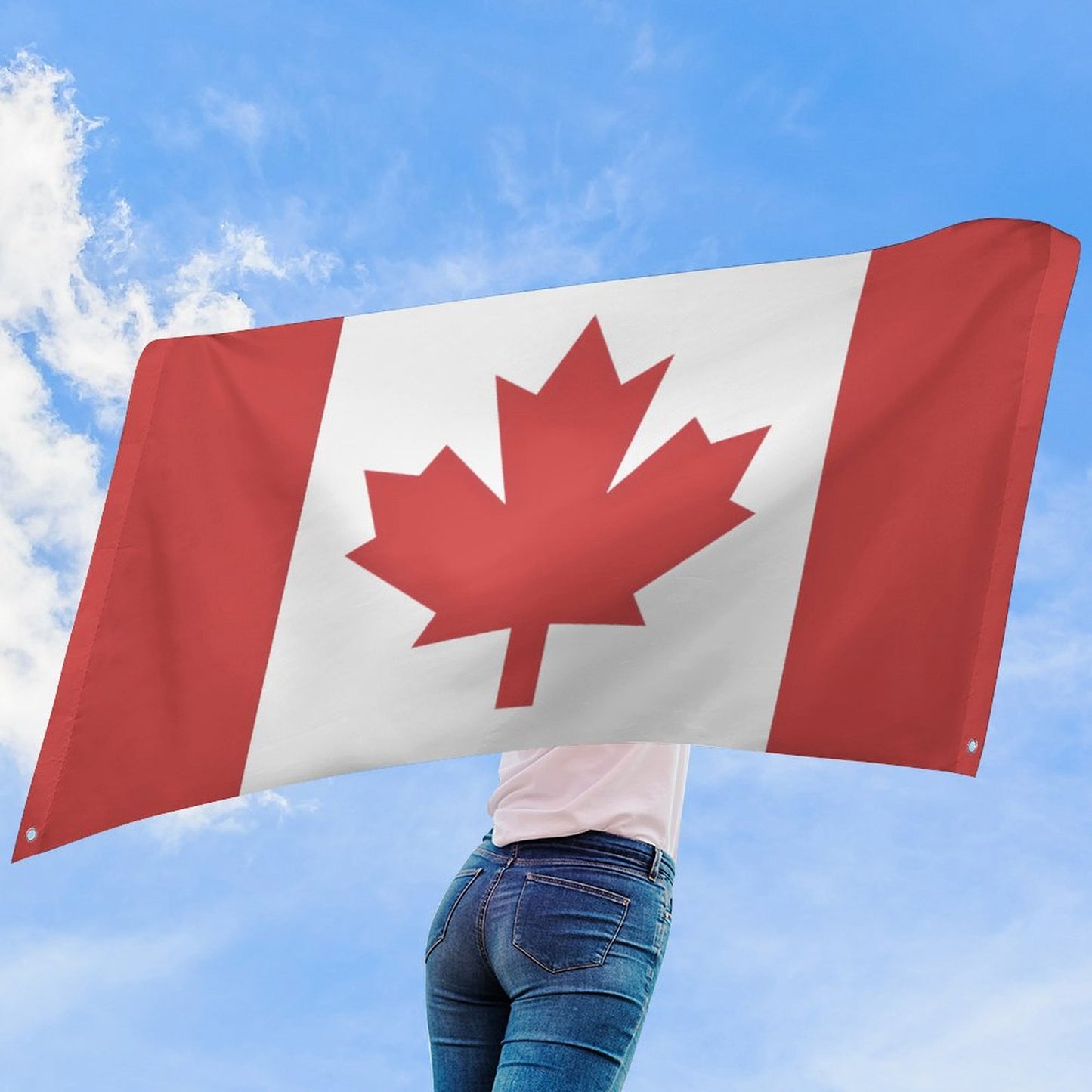 Canada Flag Inspired Wall Mount Flag with Four Grommets (35x59 in)