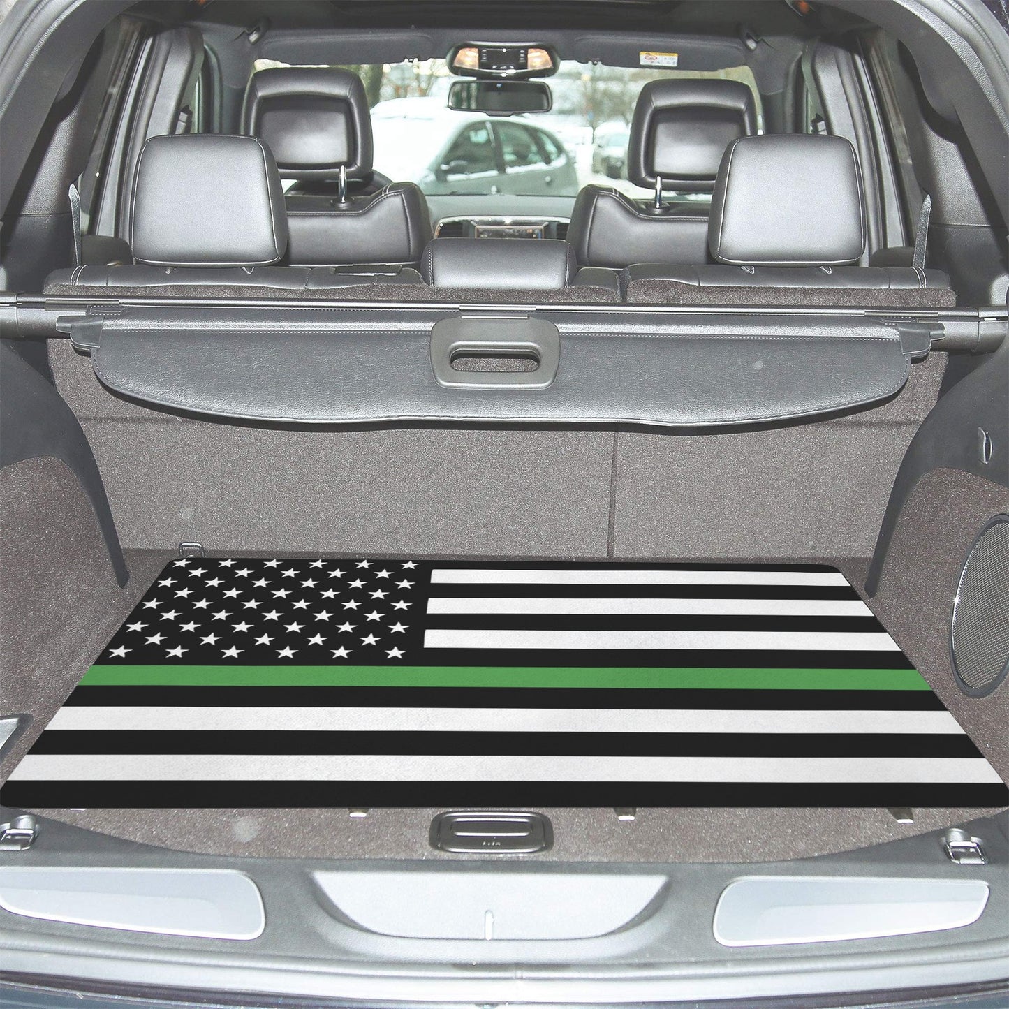 Thin Green Line Flag Inspired Car Trunk Mat 100 × 75 cm / 39.4 × 30 in Printed in the USA