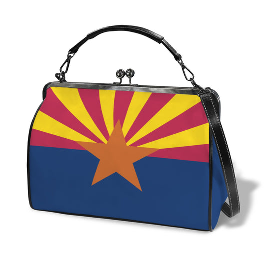 Arizona Flag Inspired Kisslock Crossbody Shoulder Bag-Large