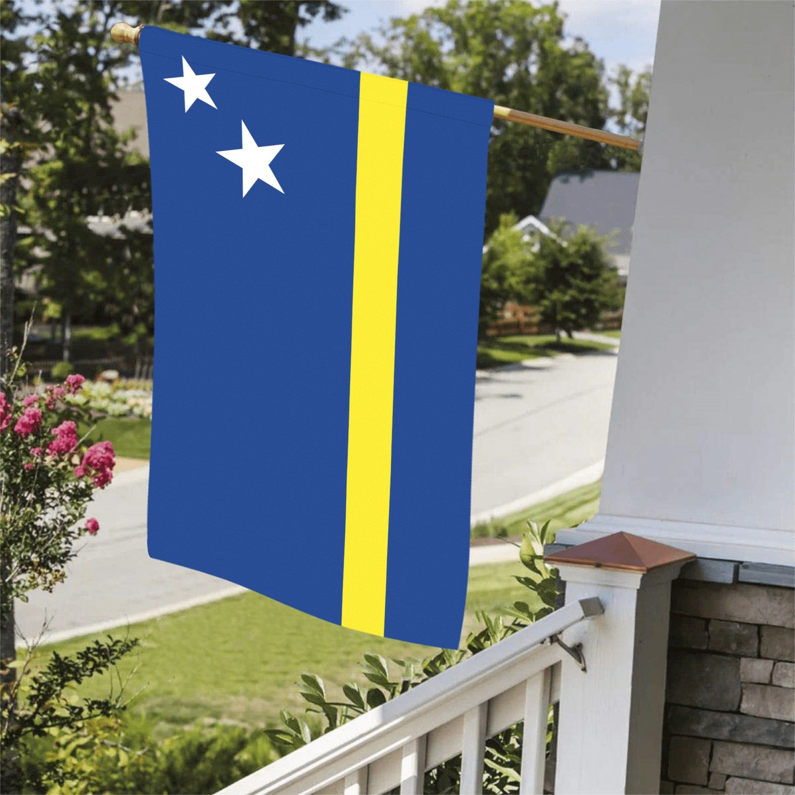 [Luv My Flag] blue flag with stars and yellow stripe.