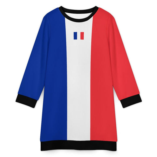 France Flag Inspired Sweater Dress