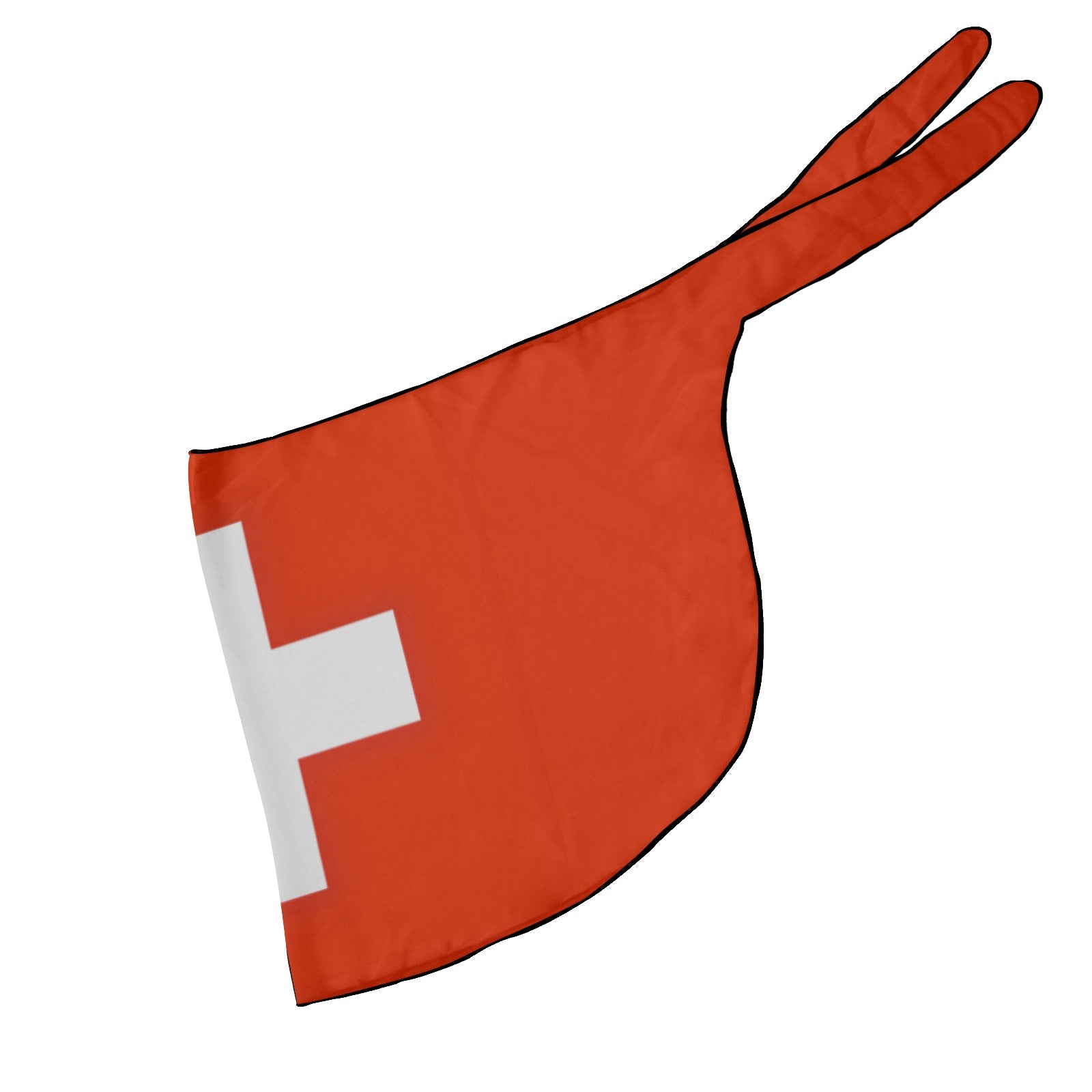 [Brand] Swiss red bandana with white cross design.